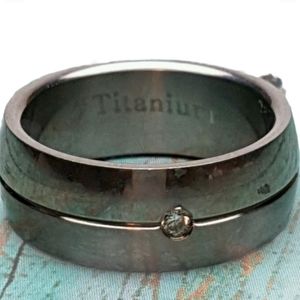 Silver Titanium Band Ring 8,9.5,12,13